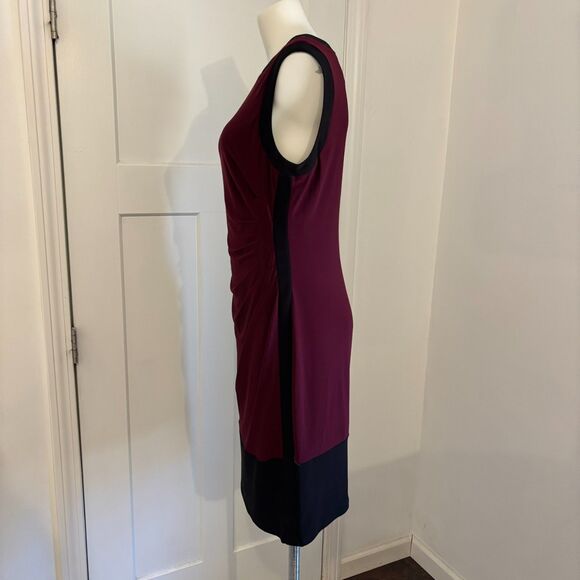 Lauren Ralph Lauren size 12 Maroon Ruched Preppy New England Cocktail Dress - Picture 9 of 10